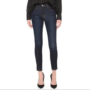 Frame le high skinny high rise dark wash jeans